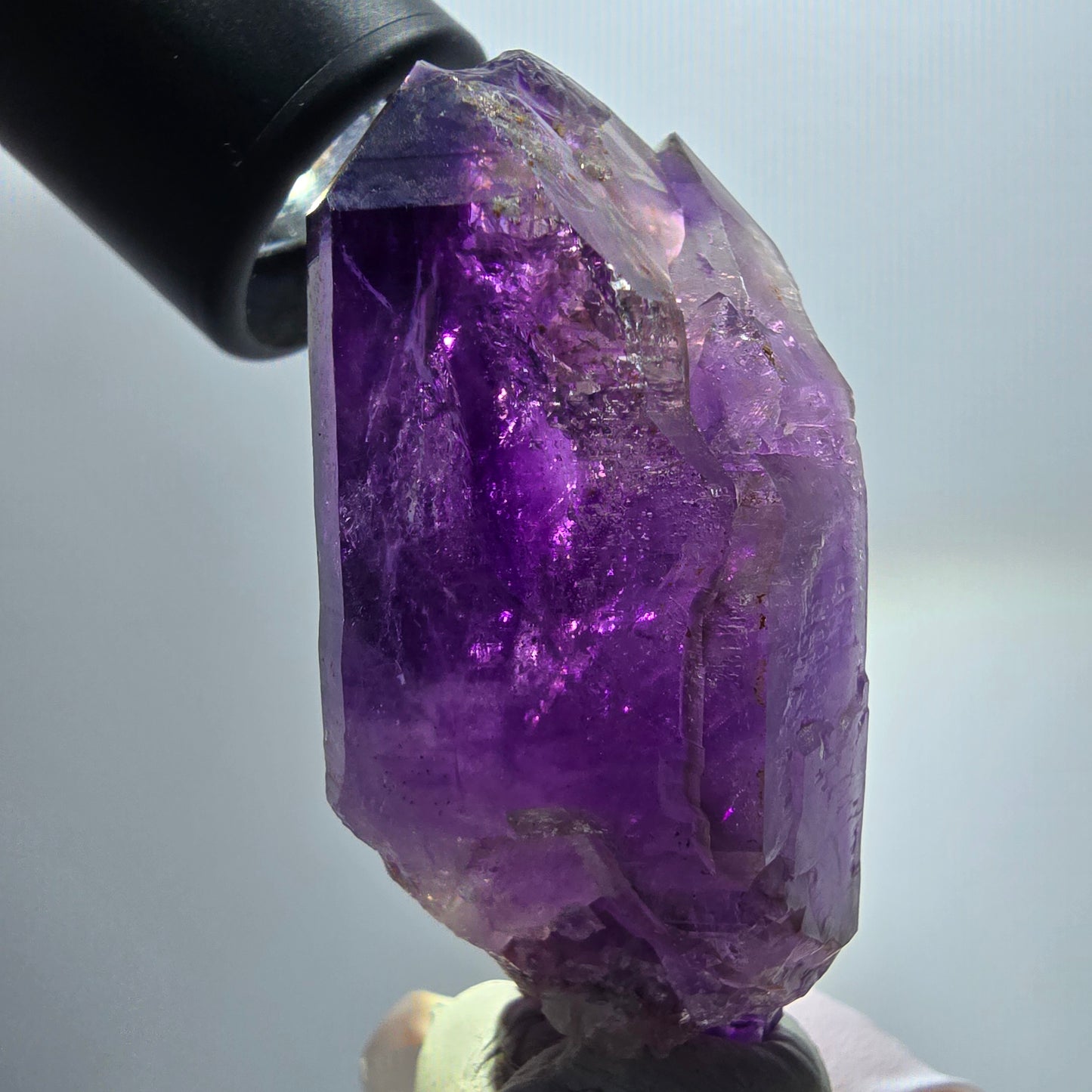 Seltene Skelett Phantom Amethyst Doppelender Spitze Goboboseb Namibia 68*33*29mm #12952