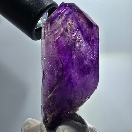 Seltene Skelett Phantom Amethyst Doppelender Spitze Goboboseb Namibia 68*33*29mm #12952