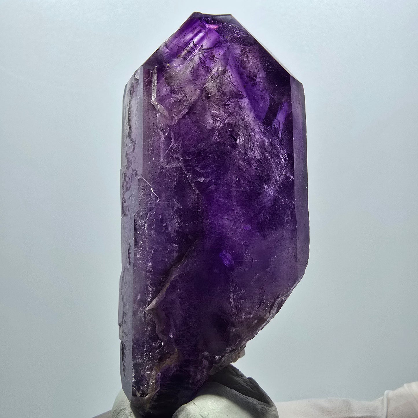 Seltene Skelett Phantom Amethyst Doppelender Spitze Goboboseb Namibia 68*33*29mm #12952