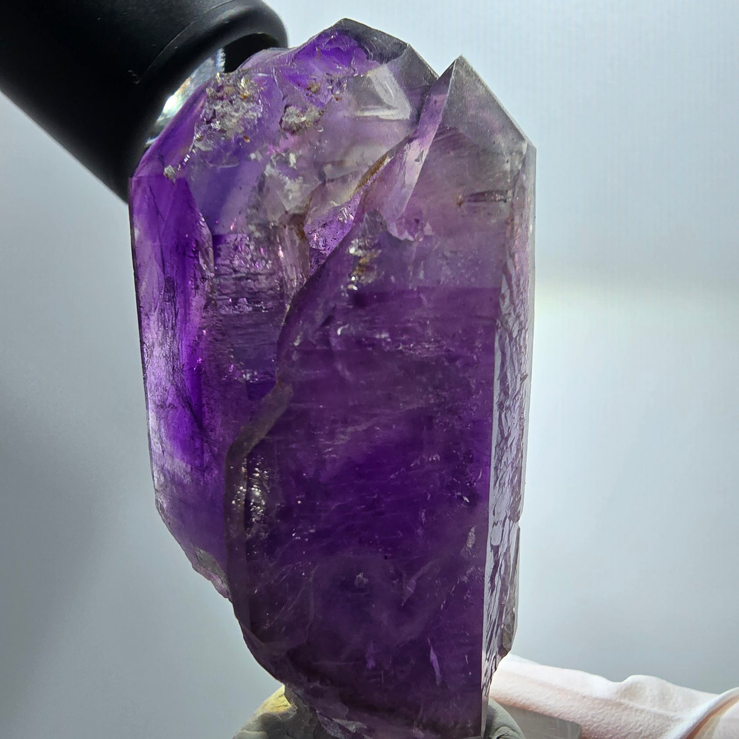 Seltene Skelett Phantom Amethyst Doppelender Spitze Goboboseb Namibia 68*33*29mm #12952