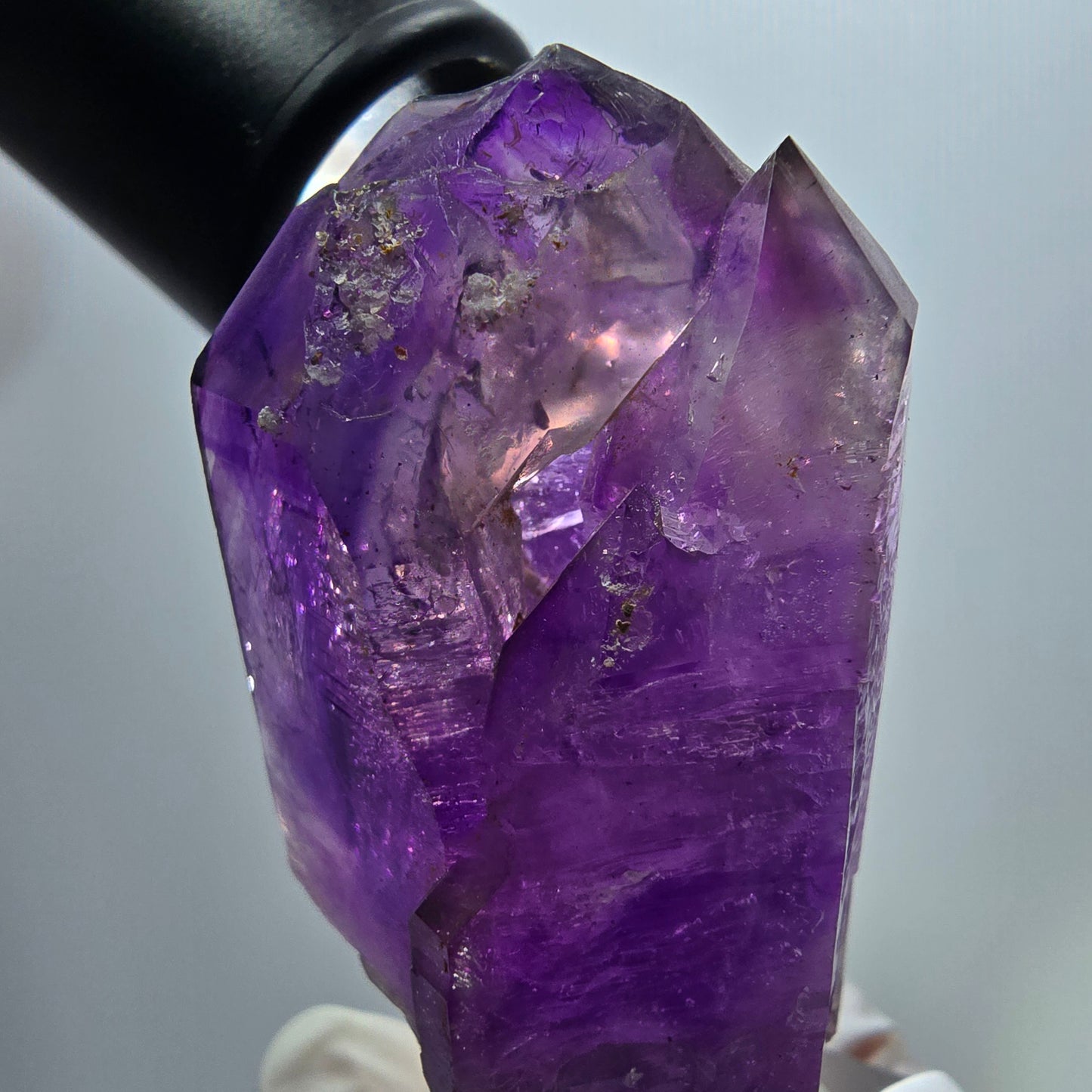 Seltene Skelett Phantom Amethyst Doppelender Spitze Goboboseb Namibia 68*33*29mm #12952