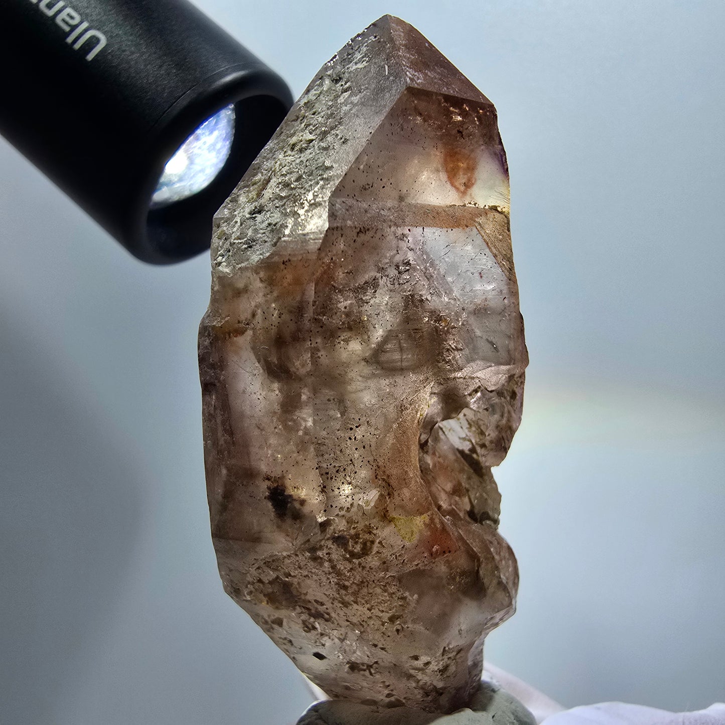 Seltene Skelett Phantom Rauchquarz Doppelender Spitze Goboboseb, Namibia 70*31*19mm #12955