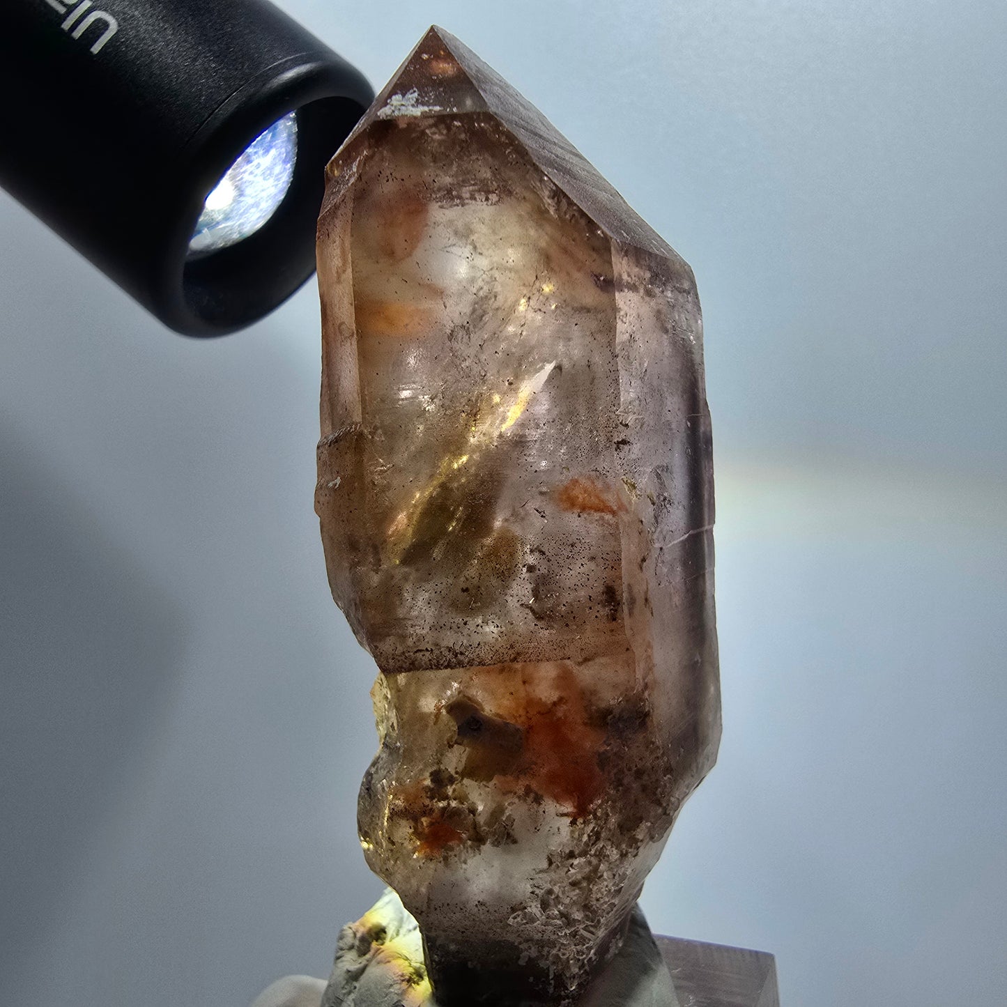 Seltene Skelett Phantom Rauchquarz Doppelender Spitze Goboboseb, Namibia 70*31*19mm #12955