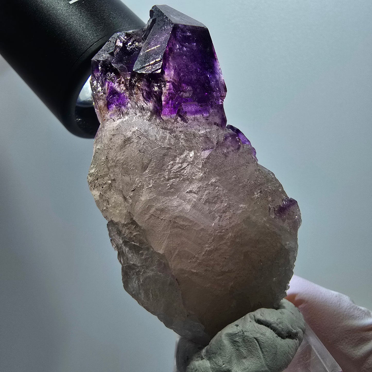 Seltene Skelett Phantom Amethyst Zepter Spitze Goboboseb, Namibia 71*38*33mm #12956