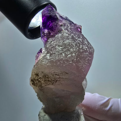 Seltene Skelett Phantom Amethyst Zepter Spitze Goboboseb, Namibia 71*38*33mm #12956