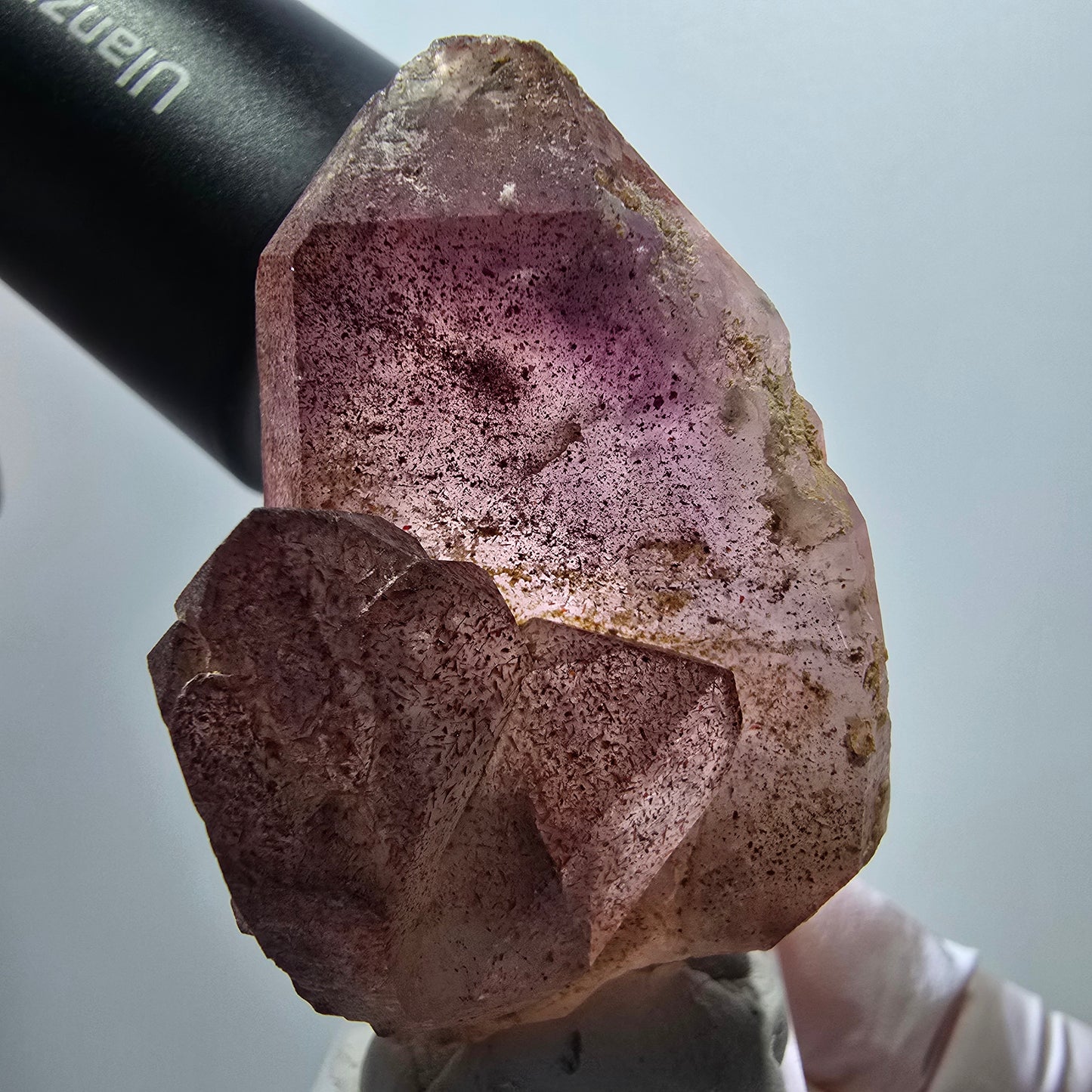 Seltene Skelett Phantom Amethyst Doppelender Spitze Brandberg, Namibia 59*36*30mm #12958