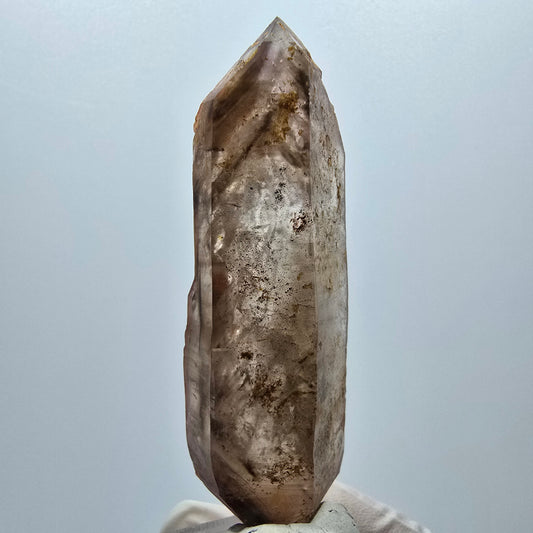 Skelett Phantom Rauchquarz Doppelender, 5x Blase (große) Goboboseb, Namibia 74*23*16mm #12962