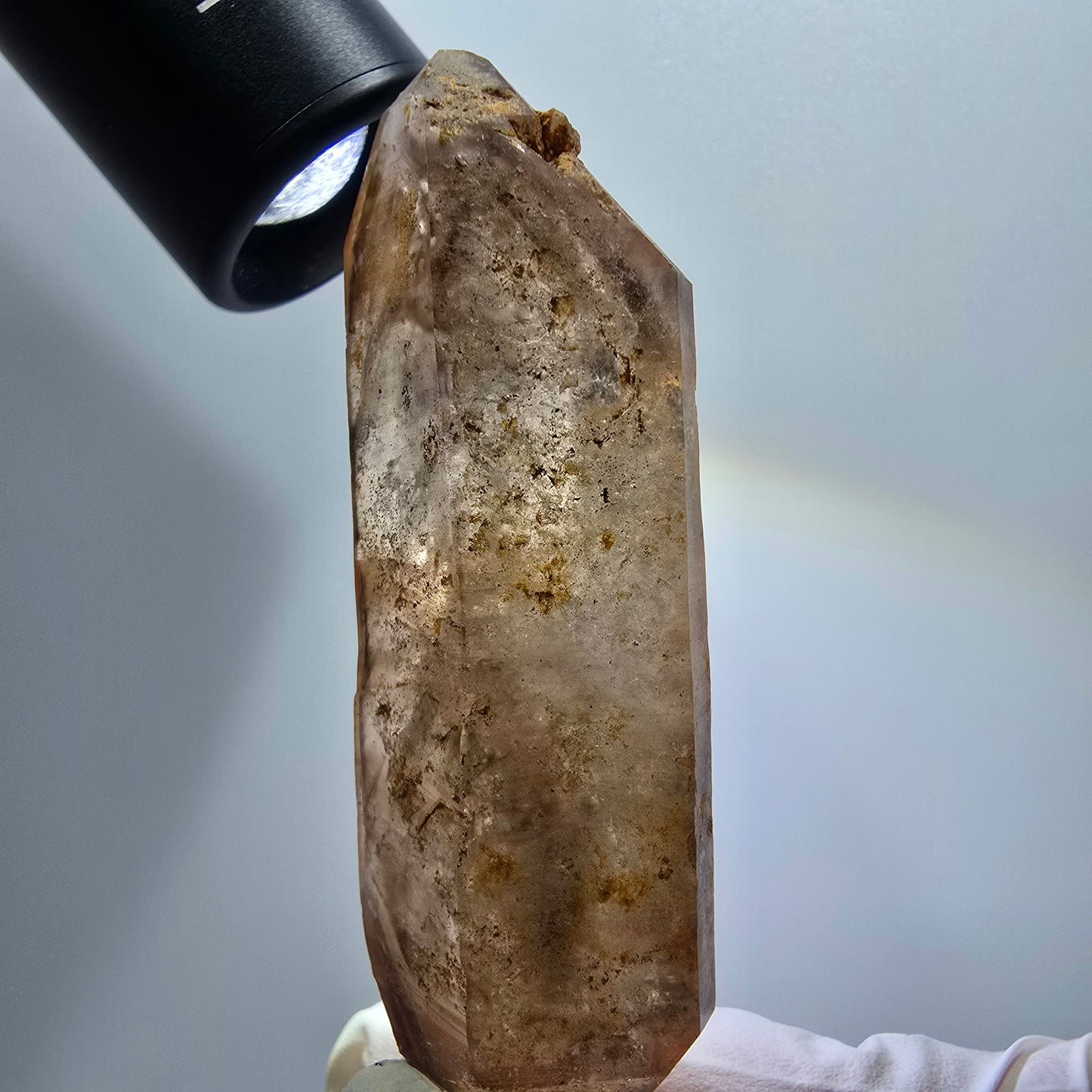 Skelett Phantom Rauchquarz Doppelender, 5x Blase (große) Goboboseb, Namibia 74*23*16mm #12962