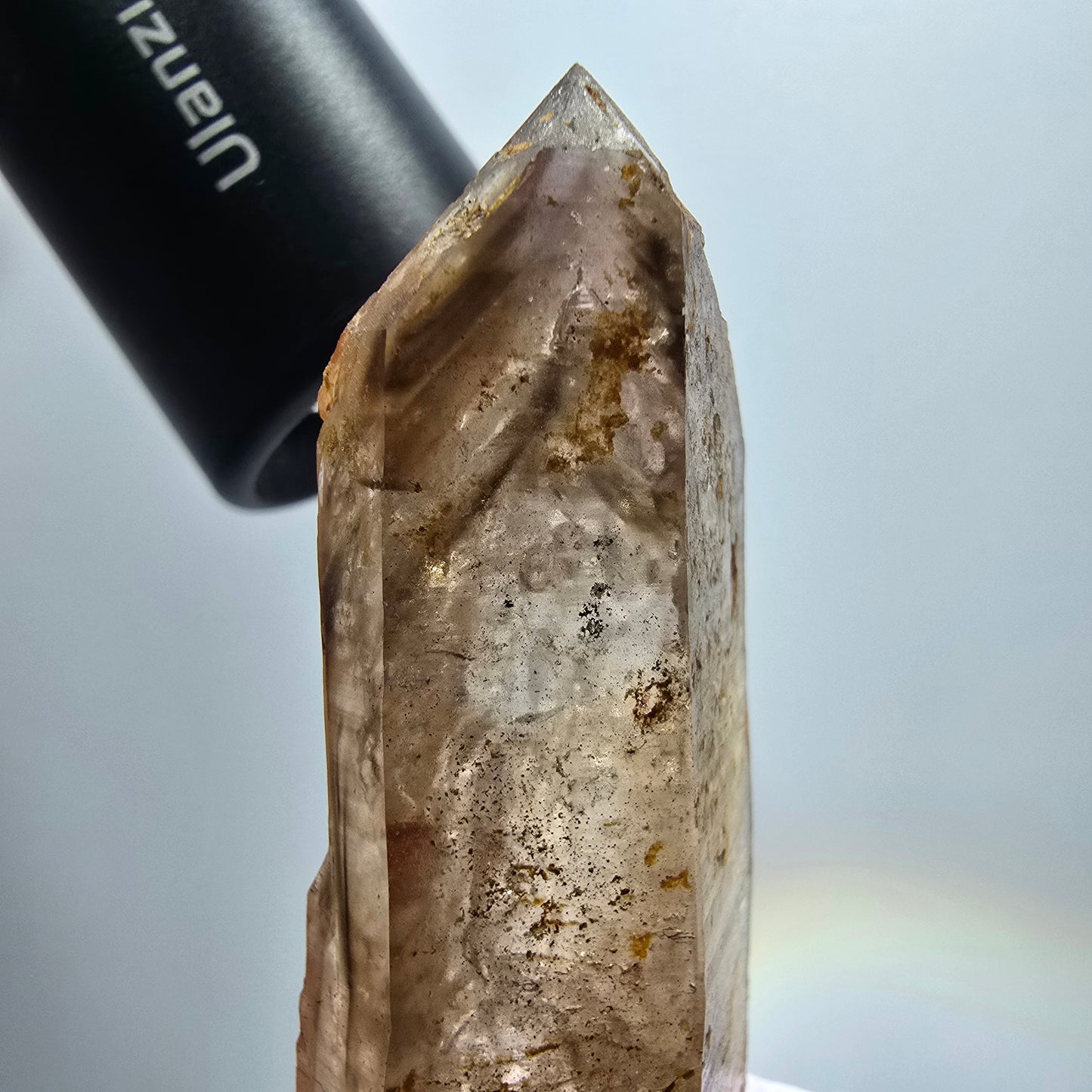 Skelett Phantom Rauchquarz Doppelender, 5x Blase (große) Goboboseb, Namibia 74*23*16mm #12962