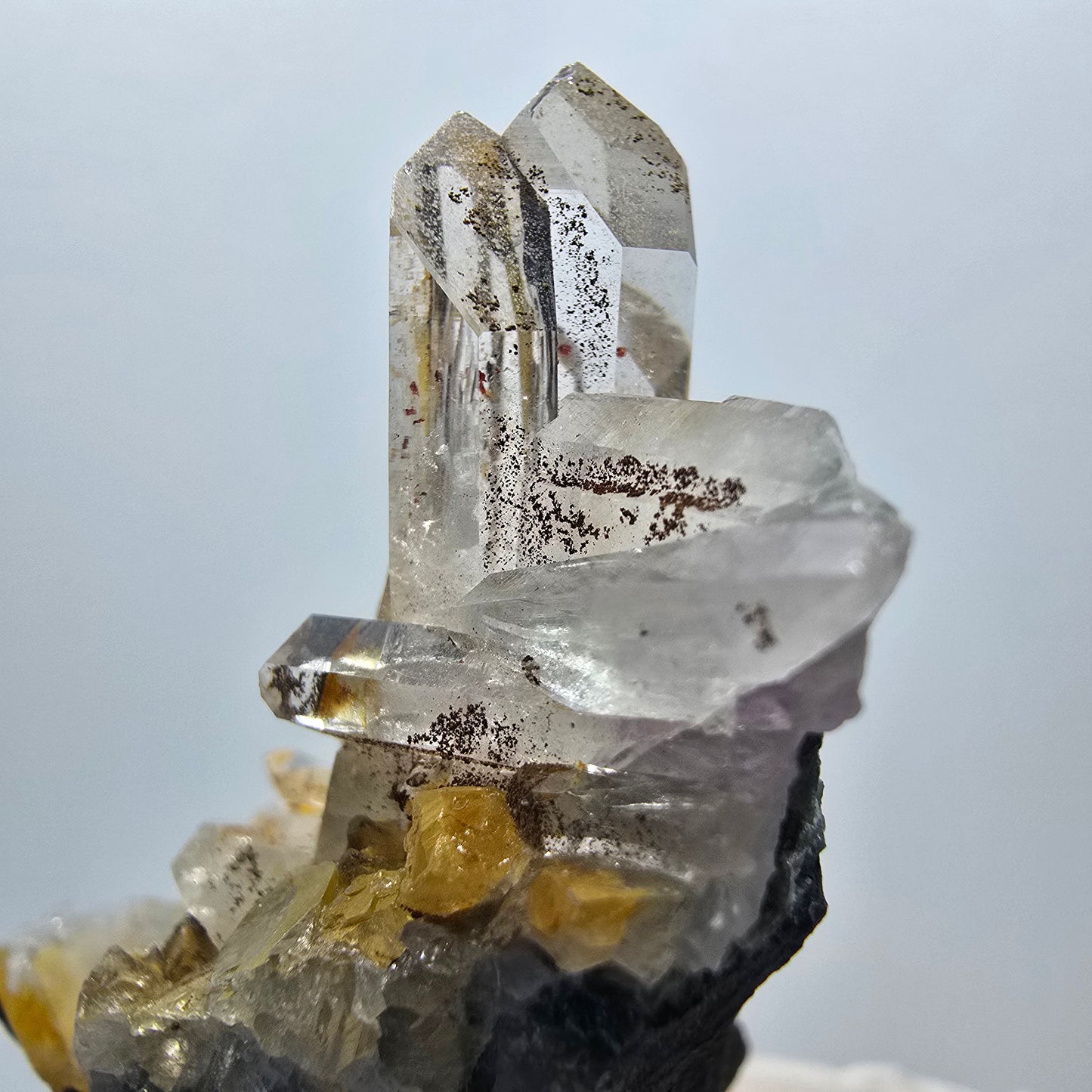 Seltene Phantom Amethyst Spitzen auf Matrix Stufe Streep Mine Namibia 58*39*27mm #12963