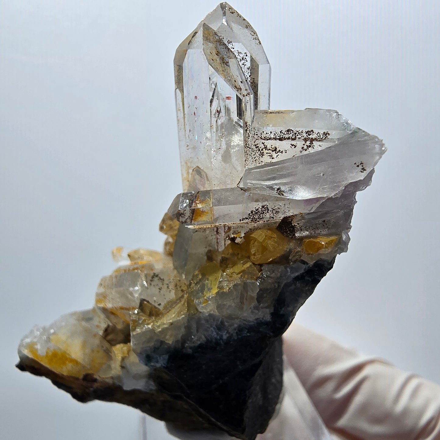 Seltene Phantom Amethyst Spitzen auf Matrix Stufe Streep Mine Namibia 58*39*27mm #12963