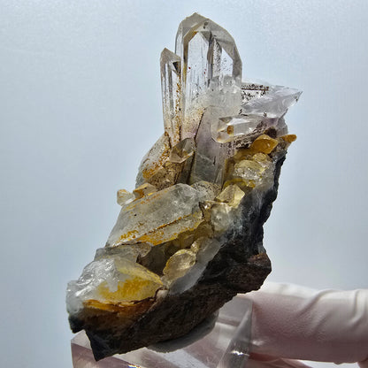 Seltene Phantom Amethyst Spitzen auf Matrix Stufe Streep Mine Namibia 58*39*27mm #12963