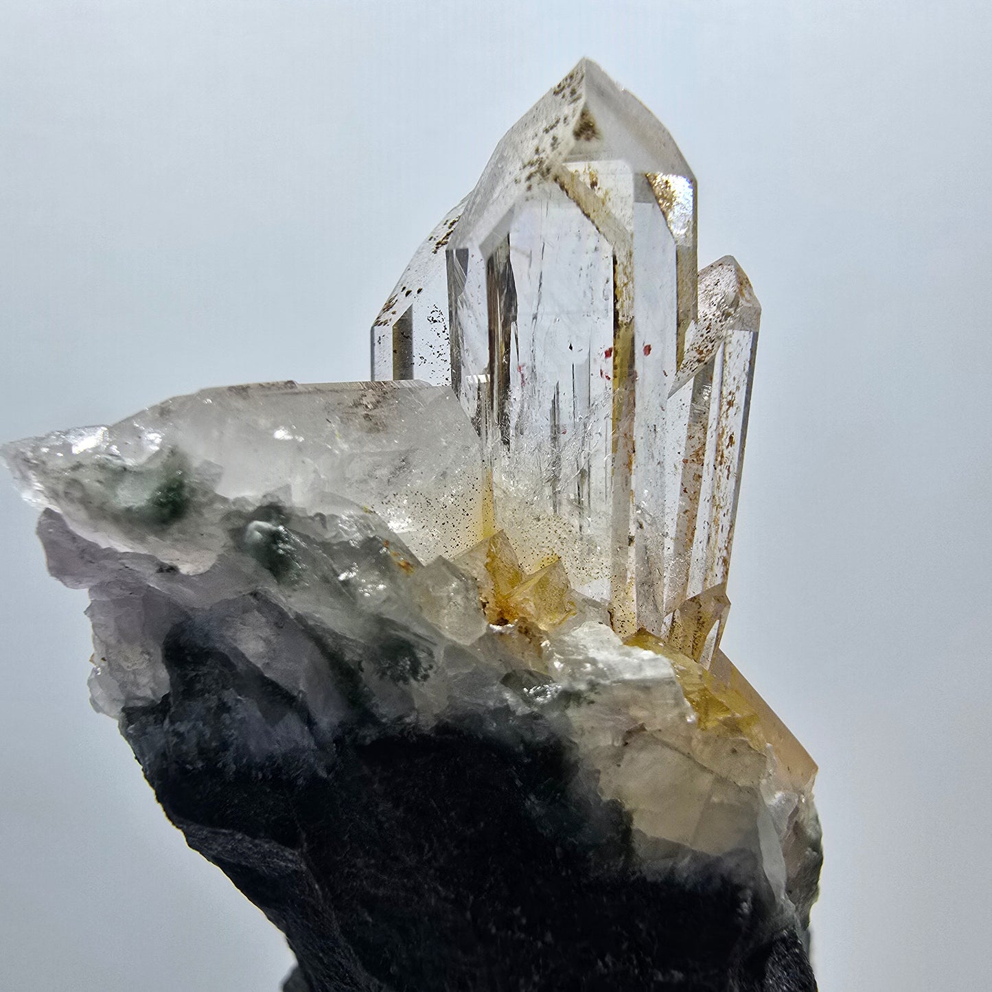 Seltene Phantom Amethyst Spitzen auf Matrix Stufe Streep Mine Namibia 58*39*27mm #12963