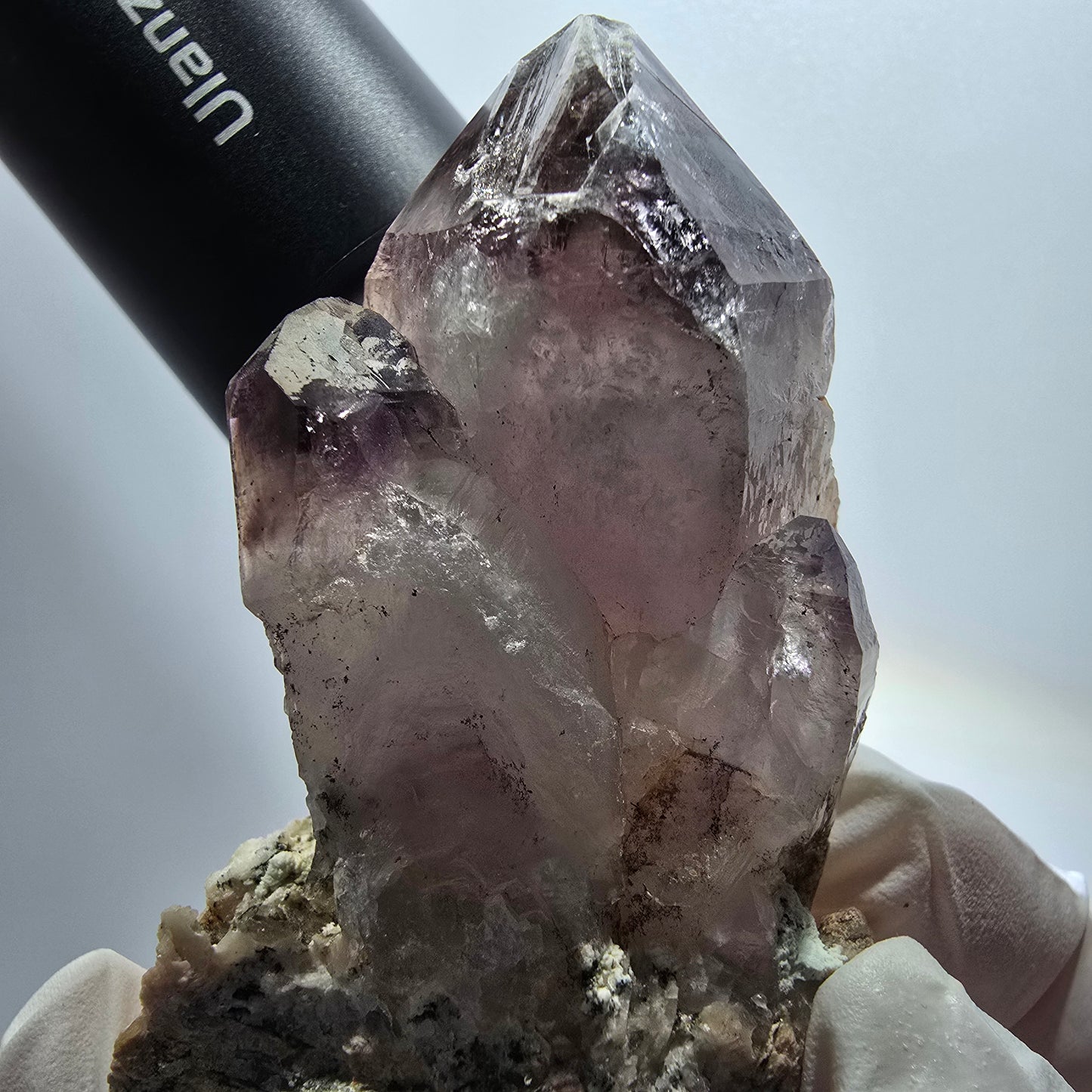 Skelett Phantom Amethyst Zepter auf Matrix Stufe Goboboseb, Namibia 66*48*45mm #12964