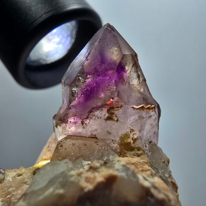Skelett Phantom Amethyst Zepter auf Matrix Stufe Brandberg, Namibia 46*50*40mm #12965