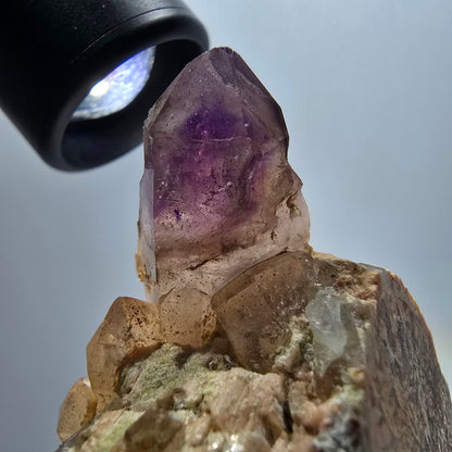 Skelett Phantom Amethyst Zepter auf Matrix Stufe Brandberg, Namibia 46*50*40mm #12965