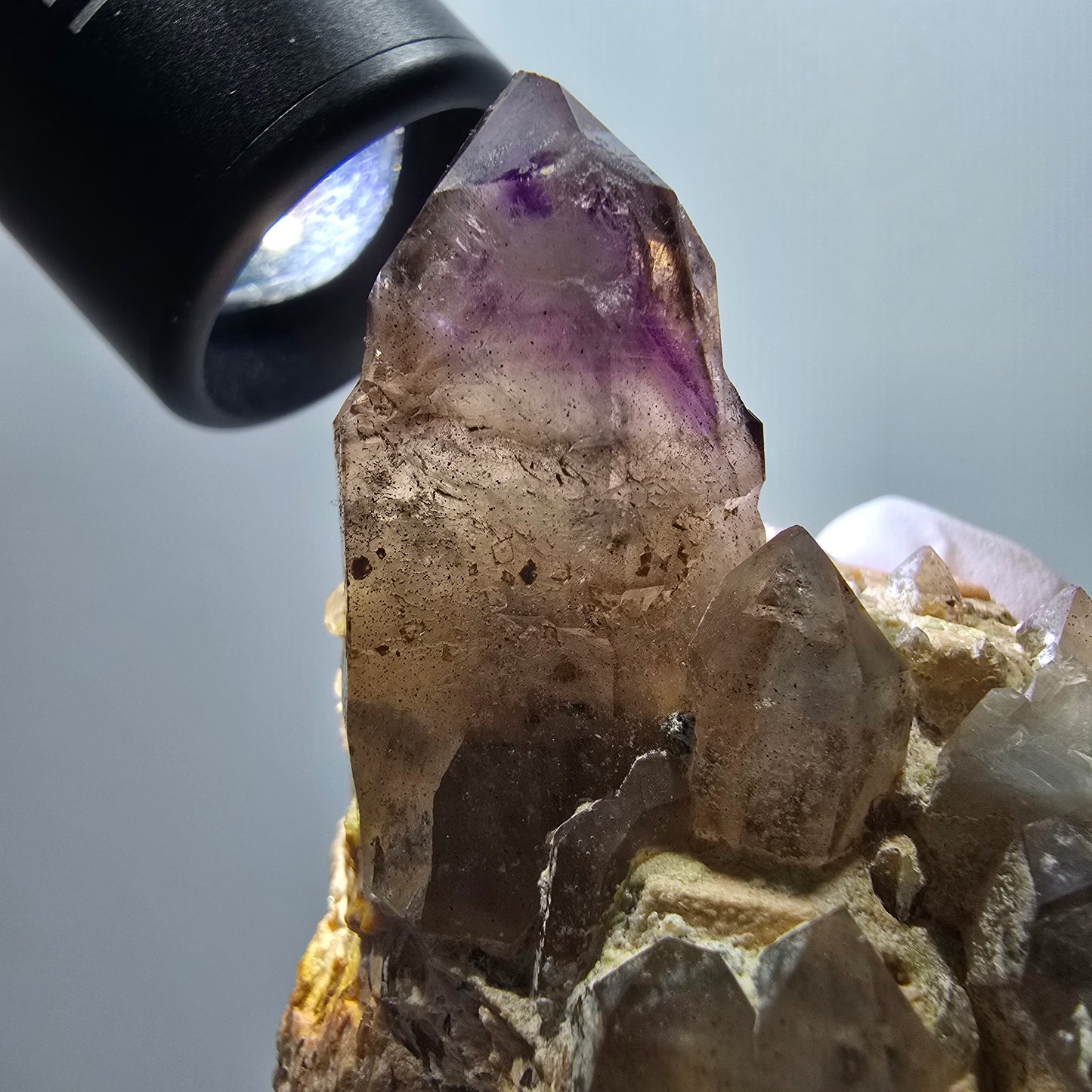 Skelett Phantom Amethyst Zepter auf Matrix Stufe Brandberg, Namibia 46*50*40mm #12965