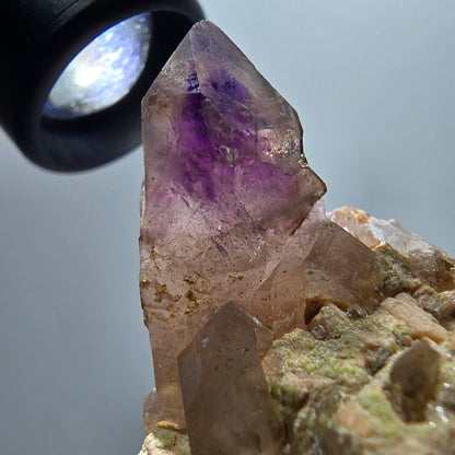 Skelett Phantom Amethyst Zepter auf Matrix Stufe Brandberg, Namibia 46*50*40mm #12965