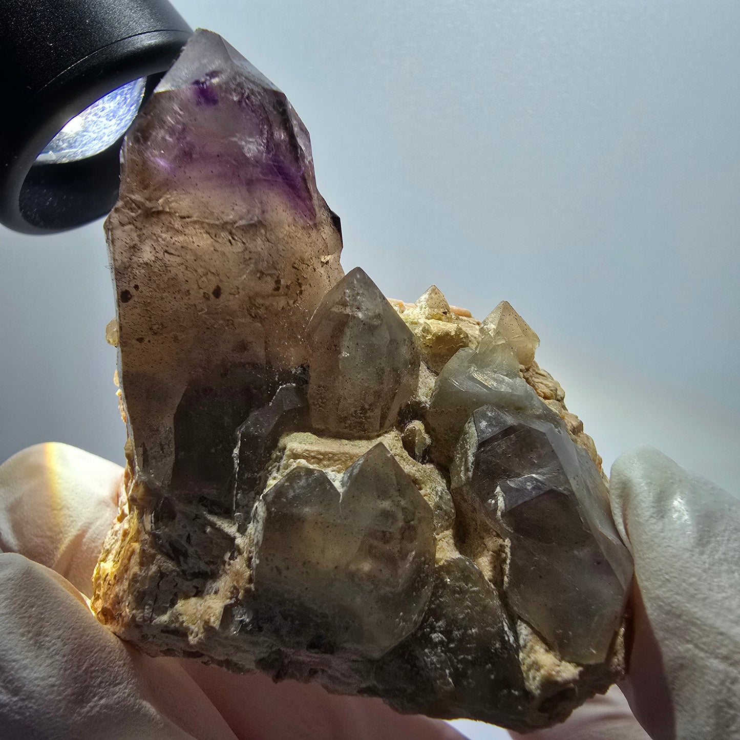 Skelett Phantom Amethyst Zepter auf Matrix Stufe Brandberg, Namibia 46*50*40mm #12965