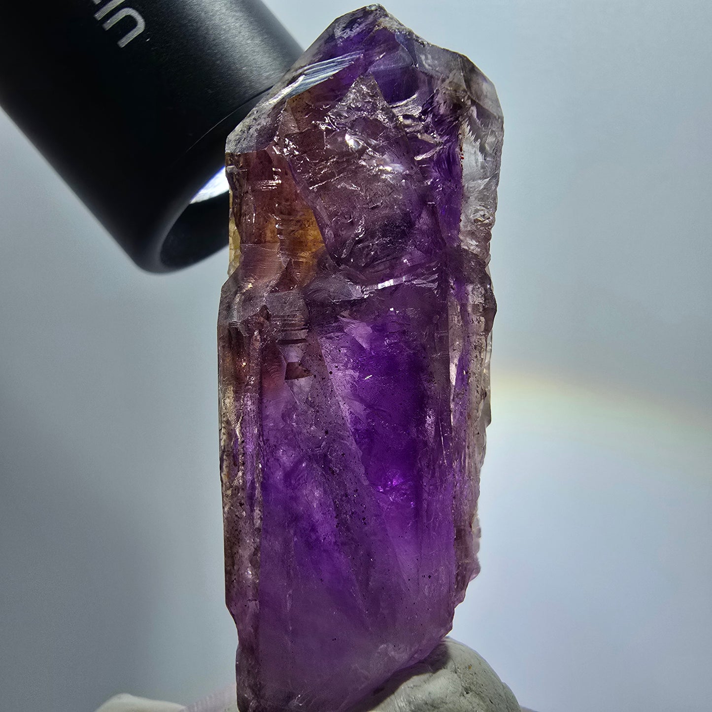 Seltene Skelett Phantom Amethyst Doppelender Spitze Goboboseb Namibia 60*20*21mm #12969
