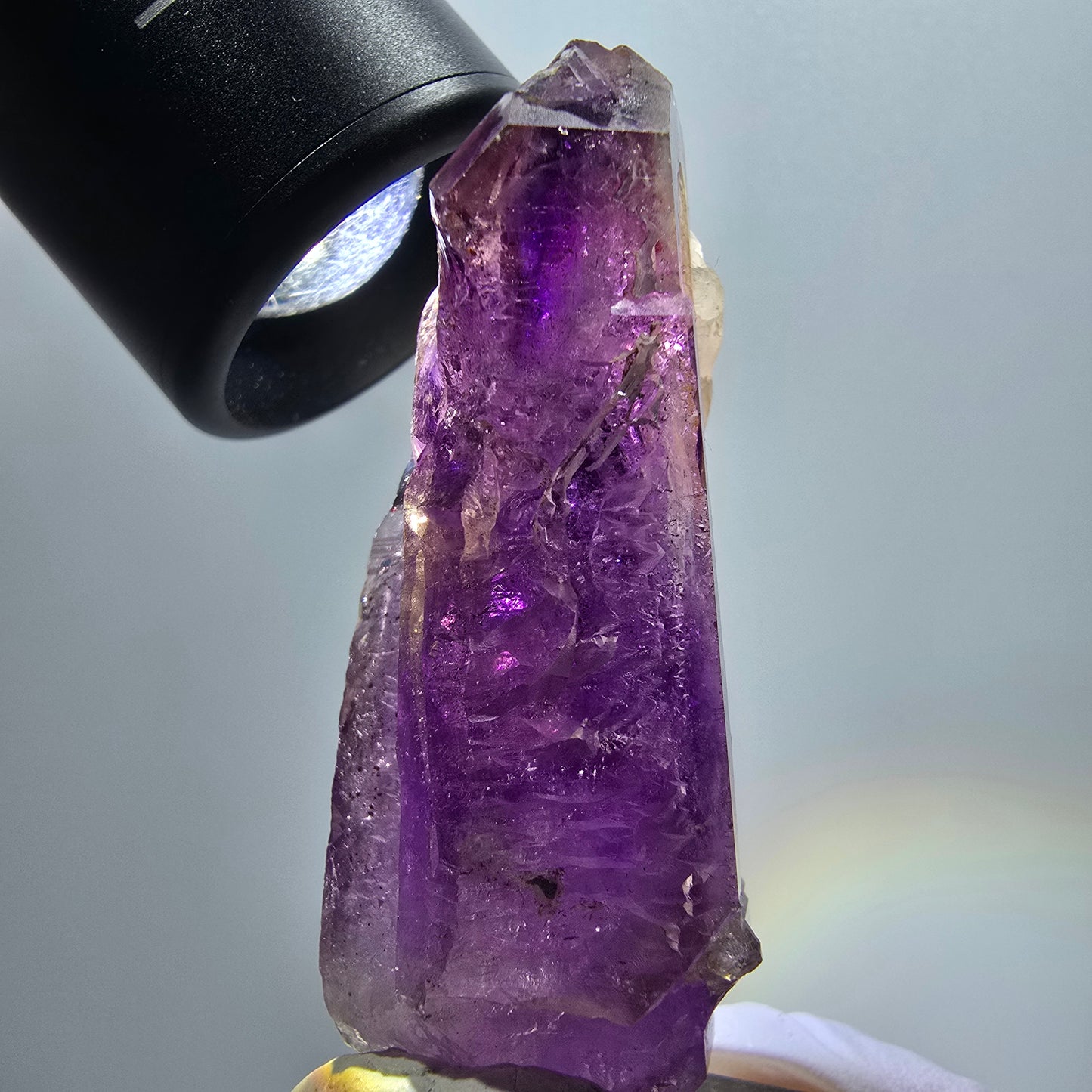 Seltene Skelett Phantom Amethyst Doppelender Spitze Goboboseb Namibia 60*20*21mm #12969