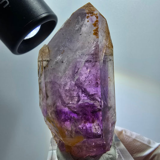 Seltene Skelett Phantom Amethyst Doppelender Spitze Goboboseb Namibia 53*29*17mm #12970
