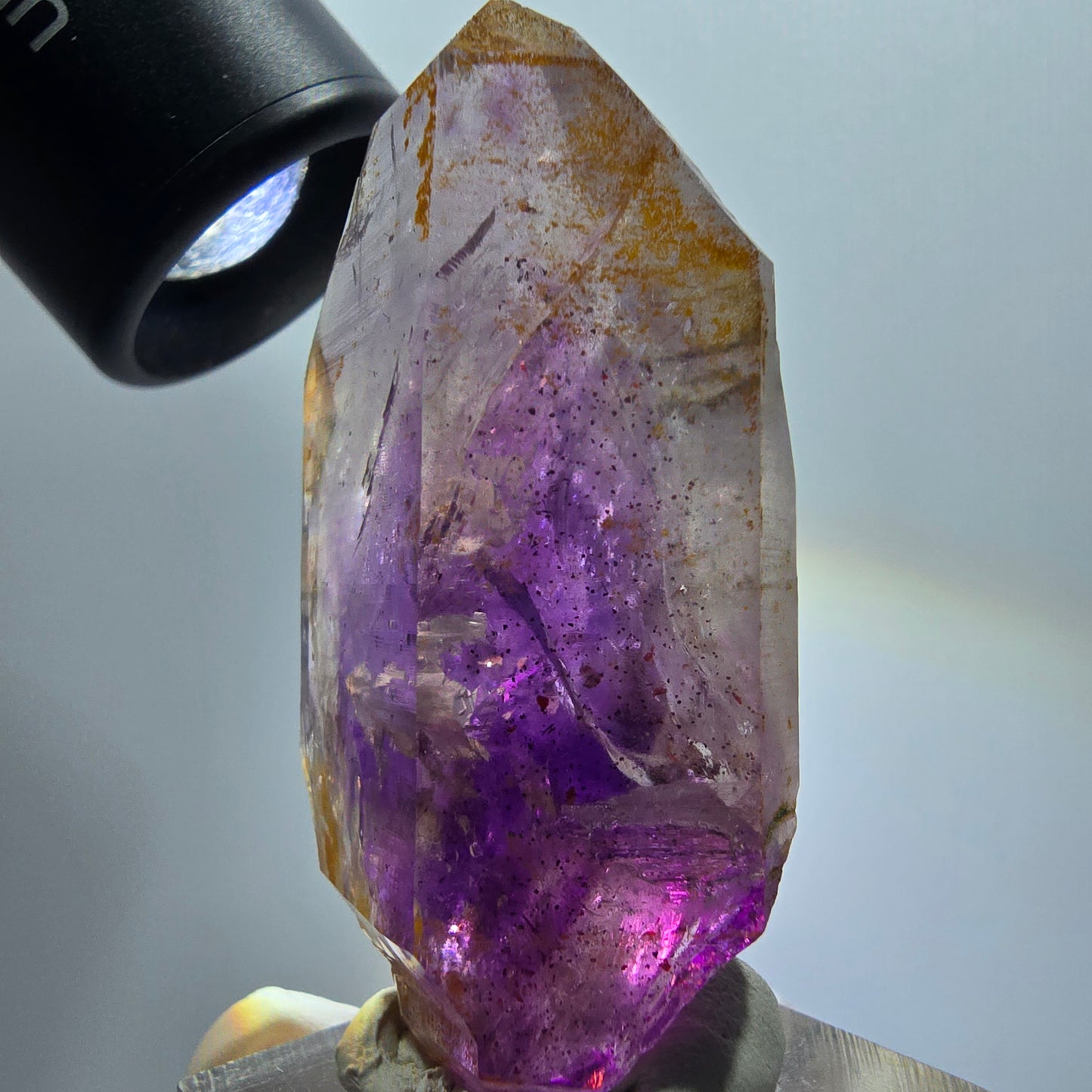 Seltene Skelett Phantom Amethyst Doppelender Spitze Goboboseb Namibia 53*29*17mm #12970