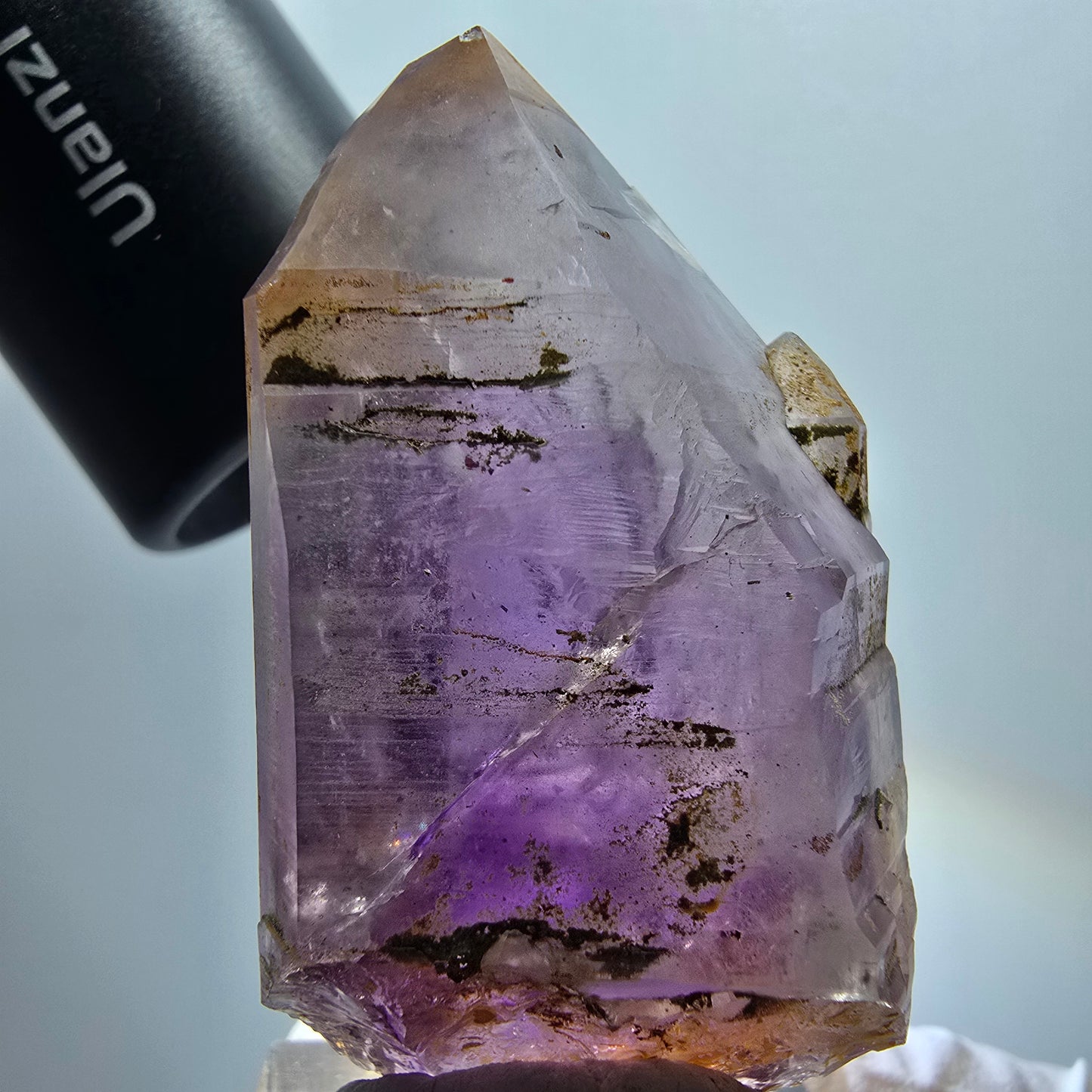 Seltene Skelett Phantom Amethyst Doppelender Spitze Goboboseb Namibia 53*29*17mm #12970