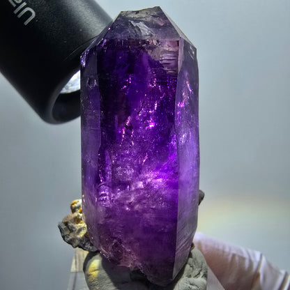 Seltene Skelett Phantom Amethyst Doppelender Spitze Goboboseb Namibia 50*25*21mm #12971