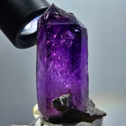 Seltene Skelett Phantom Amethyst Doppelender Spitze Goboboseb Namibia 50*25*21mm #12971