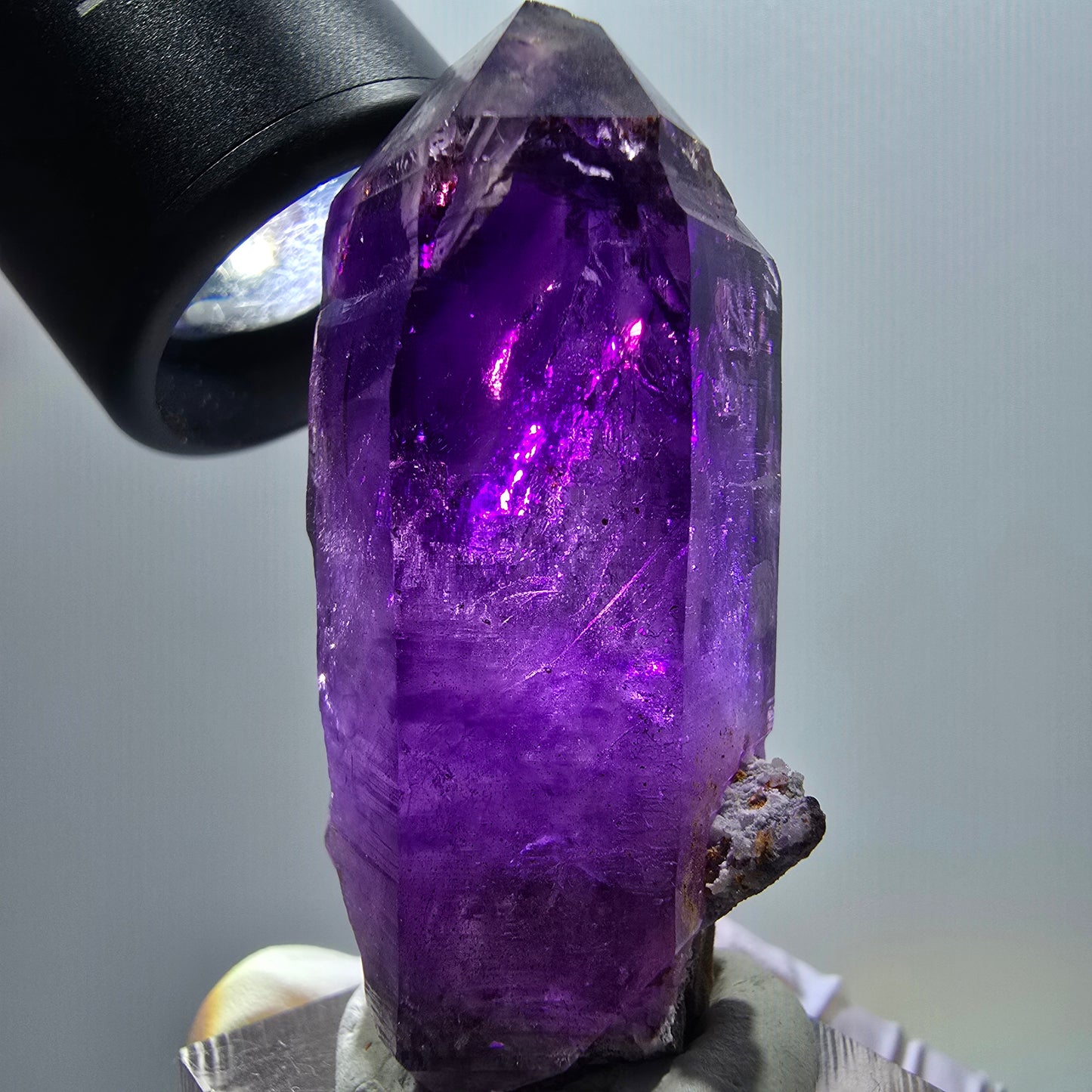 Seltene Skelett Phantom Amethyst Doppelender Spitze Goboboseb Namibia 50*25*21mm #12971
