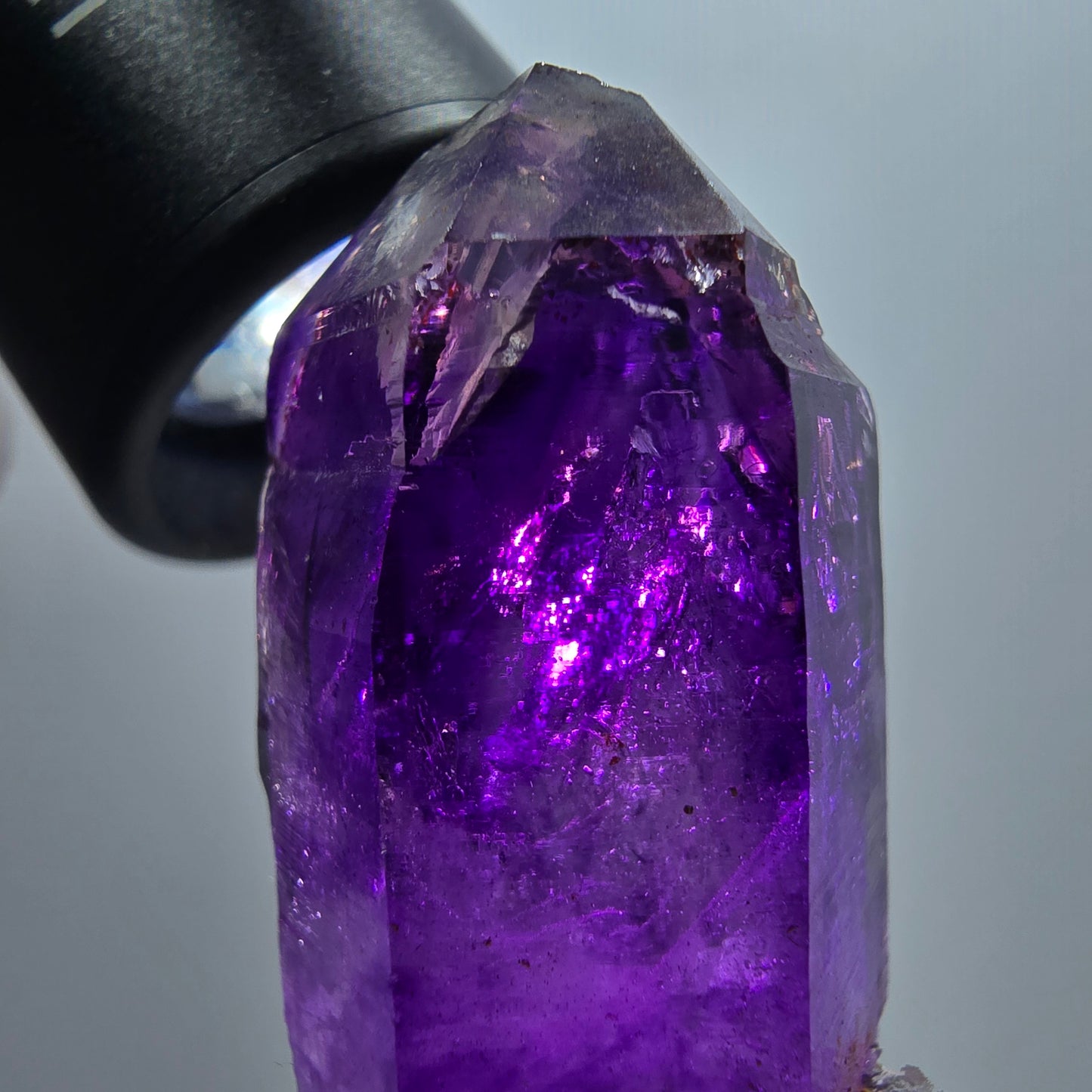 Seltene Skelett Phantom Amethyst Doppelender Spitze Goboboseb Namibia 50*25*21mm #12971