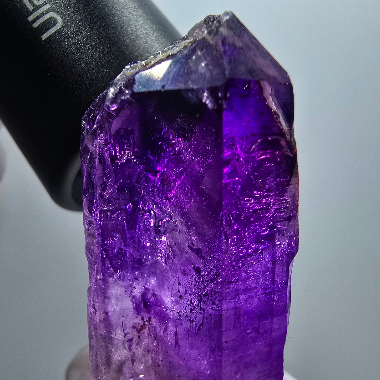 Seltene Skelett Phantom Amethyst Doppelender Spitze Goboboseb Namibia 50*25*21mm #12971