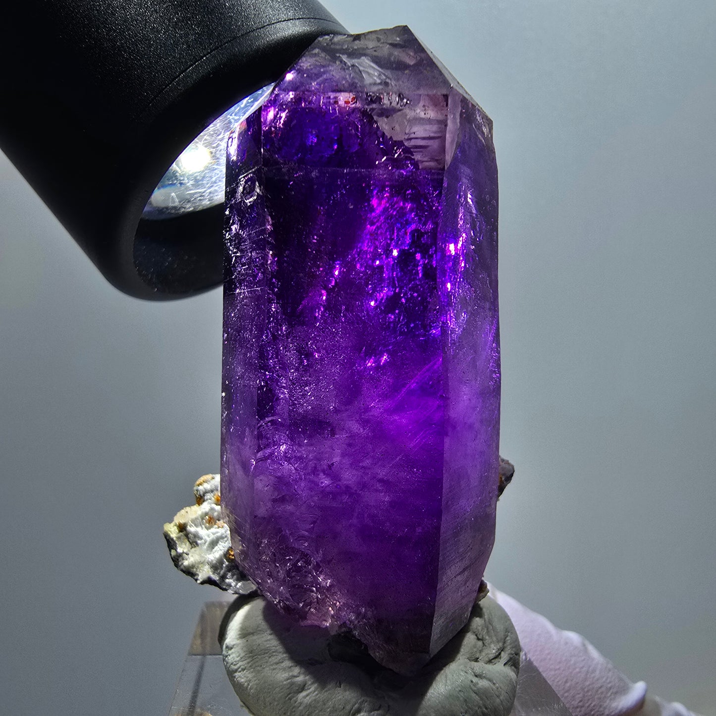 Seltene Skelett Phantom Amethyst Doppelender Spitze Goboboseb Namibia 50*25*21mm #12971