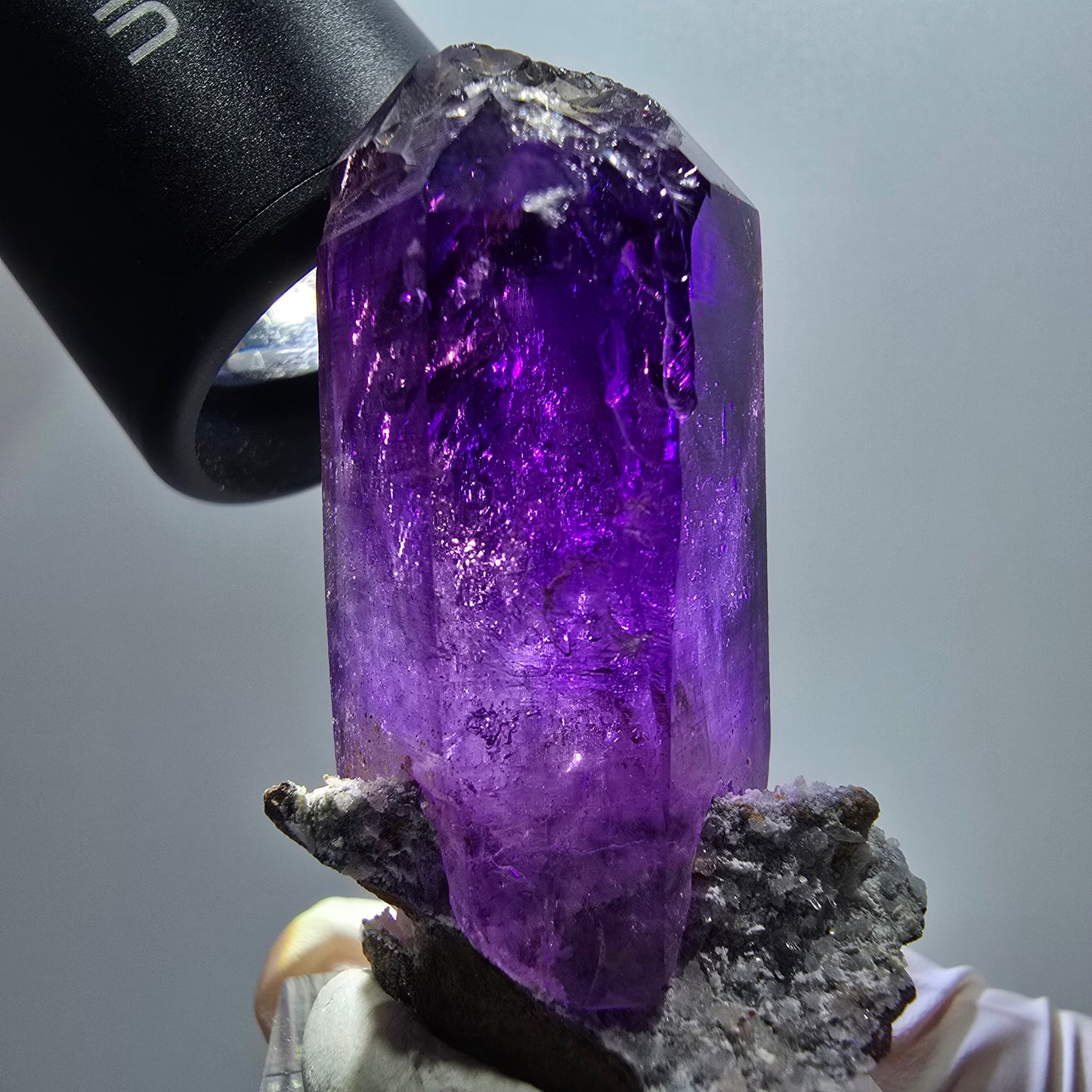 Seltene Skelett Phantom Amethyst Doppelender Spitze Goboboseb Namibia 50*25*21mm #12971