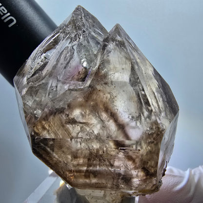 Enhydro Skelett Phantom Rauchquarz Zepter, 3x Blase (große) Goboboseb, Namibia 57*43*34mm #12976