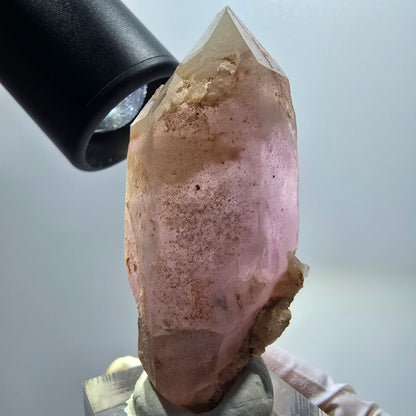 Seltene Skelett Phantom Amethyst Doppelender Spitze Goboboseb Namibia 63*28*25mm #12979