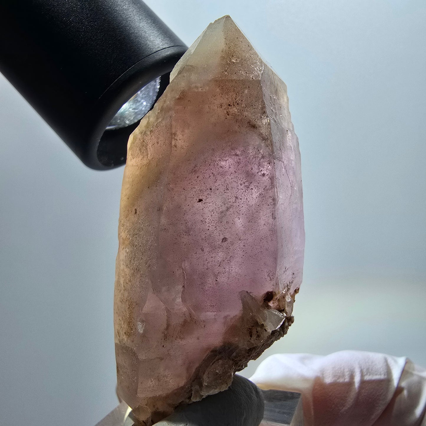 Seltene Skelett Phantom Amethyst Doppelender Spitze Goboboseb Namibia 63*28*25mm #12979