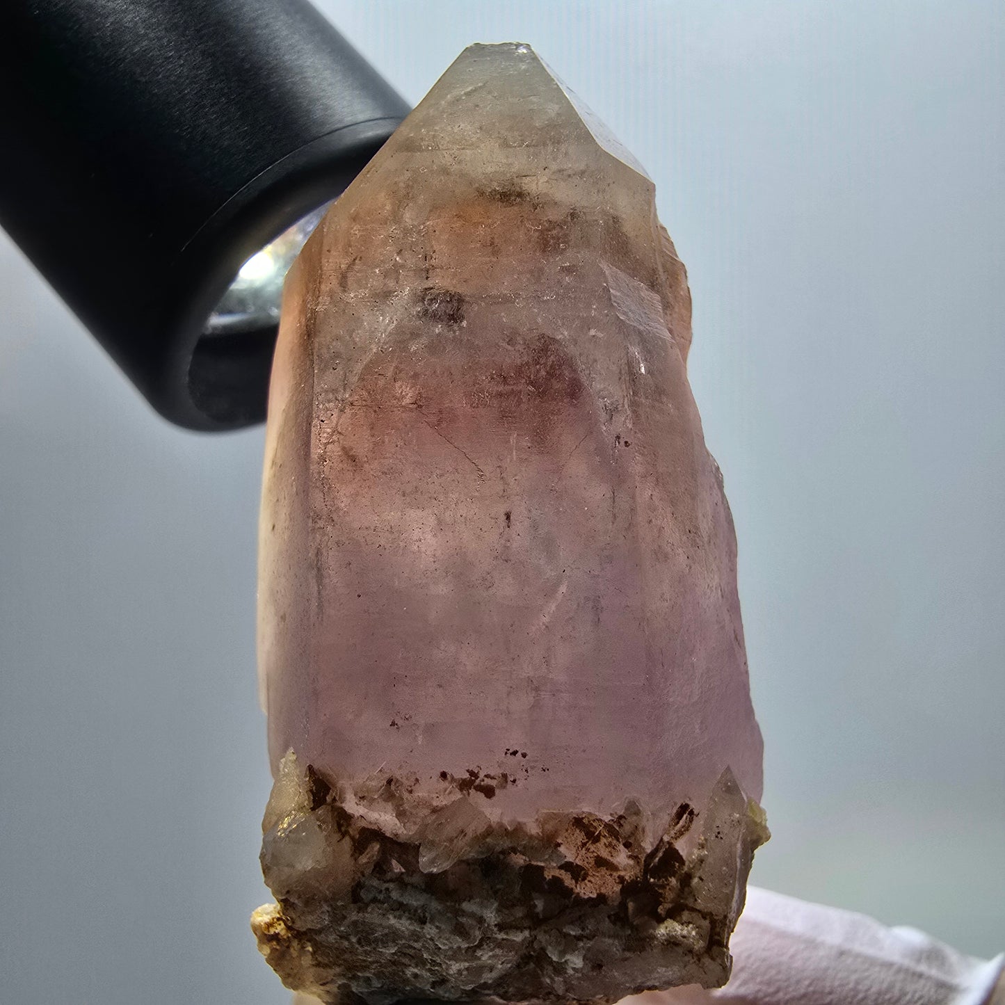 Seltene Skelett Phantom Amethyst Doppelender Spitze Goboboseb Namibia 63*28*25mm #12979