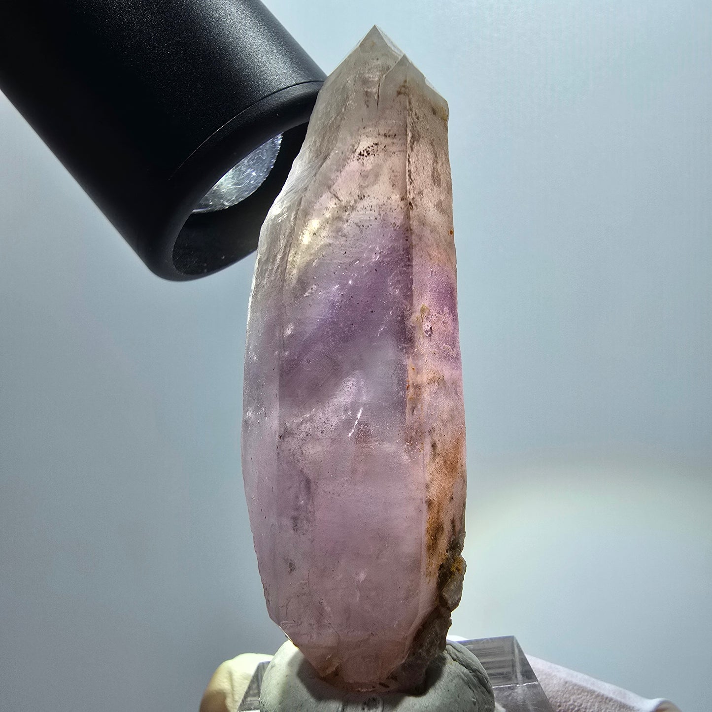 Seltene Skelett Phantom Amethyst Spitze Goboboseb, Namibia 64*20*18mm #12980