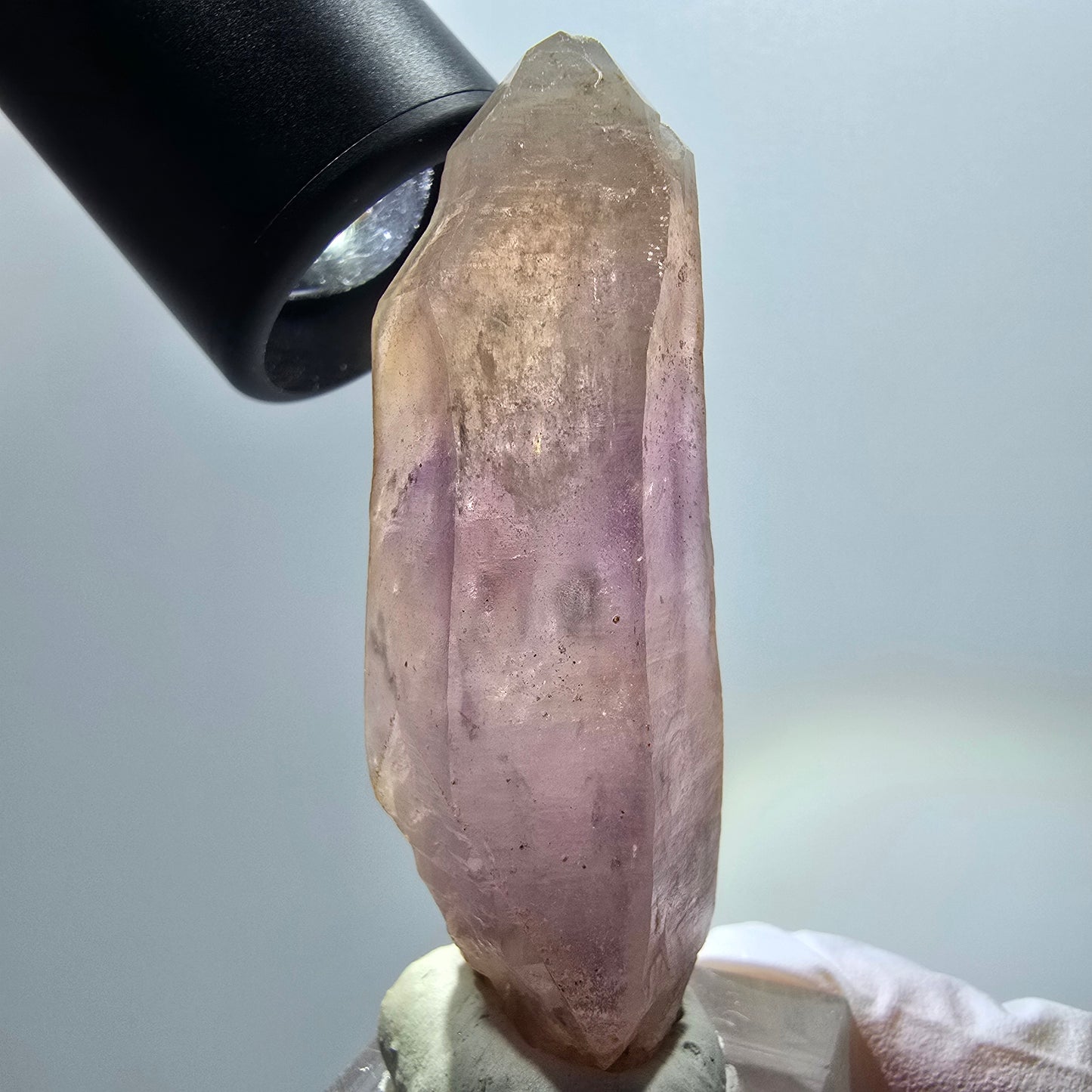 Seltene Skelett Phantom Amethyst Spitze Goboboseb, Namibia 64*20*18mm #12980