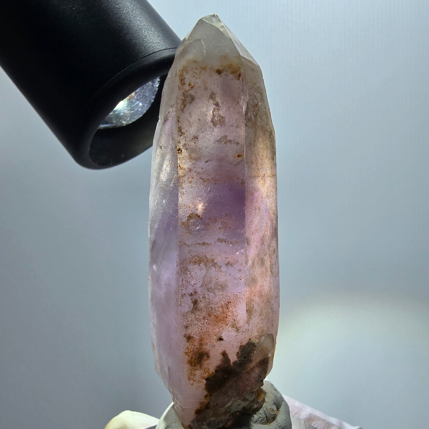 Seltene Skelett Phantom Amethyst Spitze Goboboseb, Namibia 64*20*18mm #12980