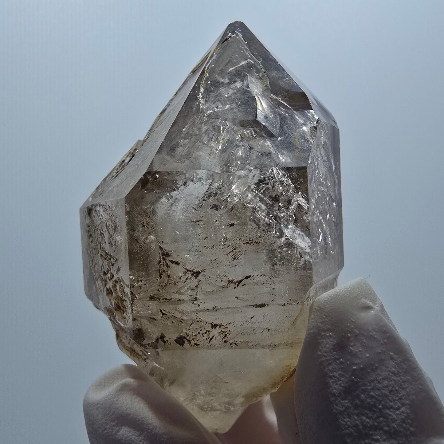 Enhydro Skelett Phantom Rauchquarz DT Zepter, 2x Blase Goboboseb, Namibia 61*41*32mm #12981
