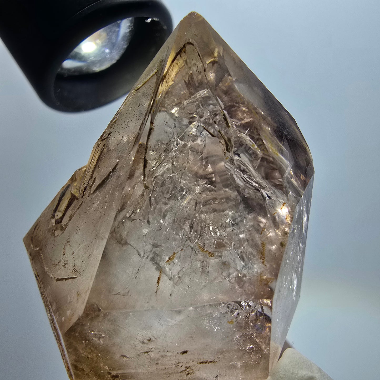 Enhydro Skelett Phantom Rauchquarz DT Zepter, 2x Blase Goboboseb, Namibia 61*41*32mm #12981