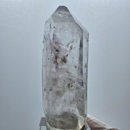 Harlekin Phantom Amethyst Doppelender, Prehnit Spitze Streep Mine, Namibia 71*28*15mm #12985