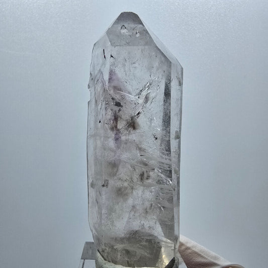 Harlekin Phantom Amethyst Doppelender, Prehnit Spitze Streep Mine, Namibia 71*28*15mm #12985