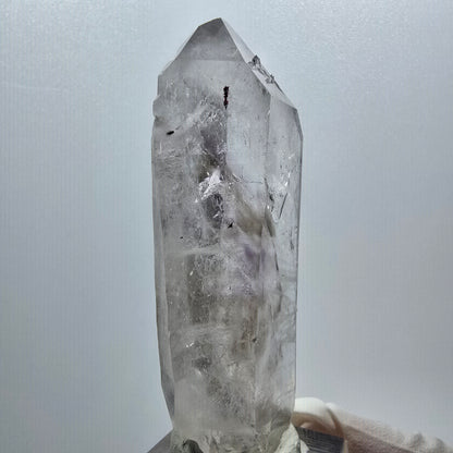 Harlekin Phantom Amethyst Doppelender, Prehnit Spitze Streep Mine, Namibia 71*28*15mm #12985