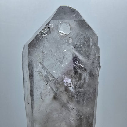Harlekin Phantom Amethyst Doppelender, Prehnit Spitze Streep Mine, Namibia 71*28*15mm #12985