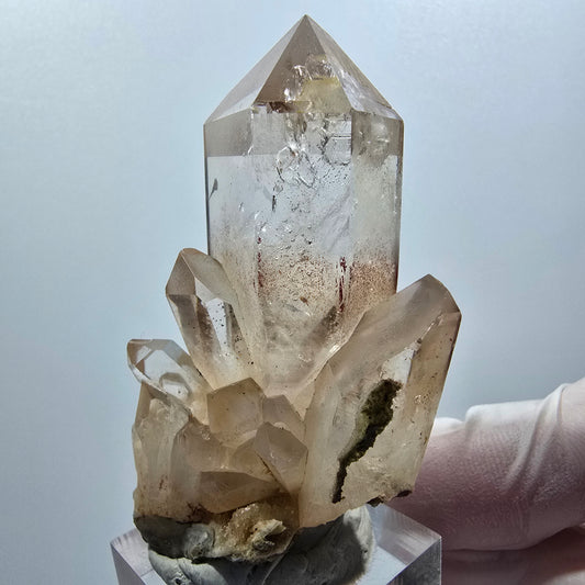 Seltene Phantom Rauchquarz Zepter Stufe Goboboseb, Namibia 62*36*26mm #12986