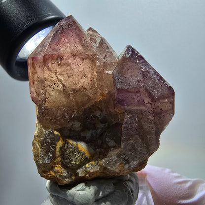Skelett Phantom Amethyst Zepter auf Matrix Stufe Goboboseb, Namibia 49*38*33mm #12990